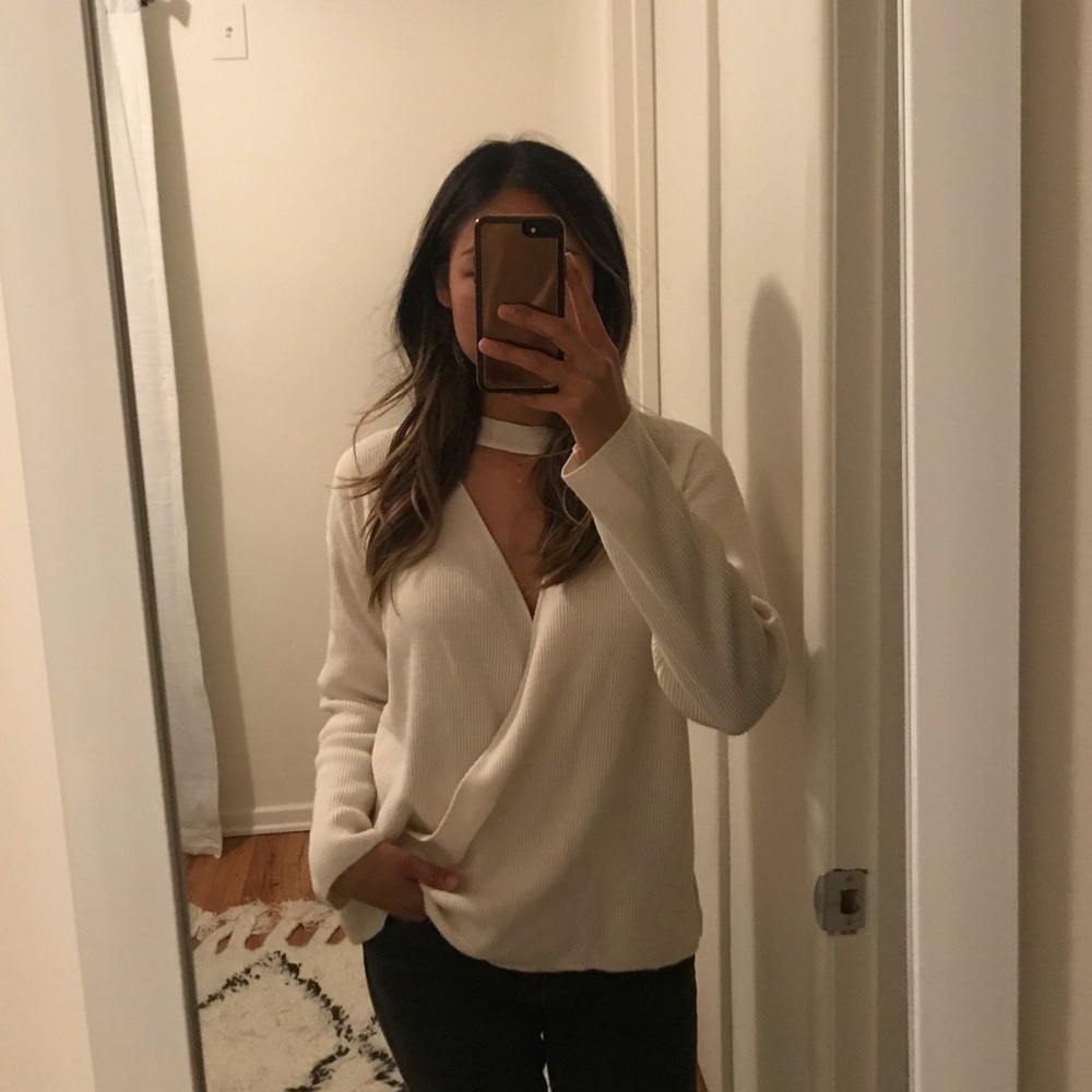 Asos White Choker Sweater